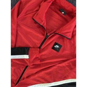 Nike Air Track Jacket Mens M Red‎ Black White Full Zip Athletic